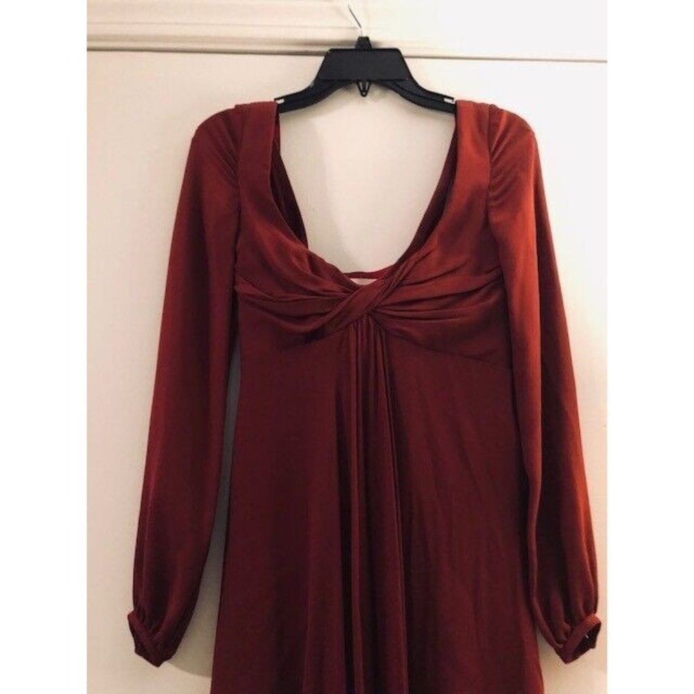 NWT $695 CINQ à SEPT FIRA TIERED SILK DRESS COLOR POMEGRANATE SIZE 4 - Picture 3 of 5